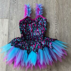 Curtain Call Ballet Tutu For Child XS in Purple and Teal with Sequins Ballerina